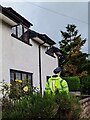 Dummy in a front garden, Llangors