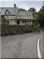 Scaffolding on a house north of Bwlch, Powys