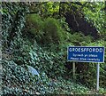 Northern boundary sign, Groesffordd, Powys