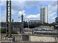 Emerging from the tunnel at York Way south junction