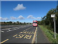 NT9855 : Northumberland and Berwickshire Public Transport : Bus-stop on the A1 southbound at Conundrum (view north-west) by Richard West
