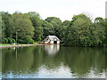 SJ8651 : Boating lake in Victoria Park, Tunstall by David Weston