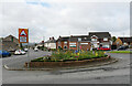 The roundabout at the junction of Cockley Hill Lane and Heaton Moor Road, Kirkheaton