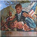 SP0786 : Detail of the J F Kennedy memorial mural, Digbeth by A J Paxton