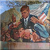 SP0786 : Detail of the J F Kennedy memorial mural, Digbeth by A J Paxton