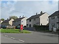 Postbox and houses in Talwrn