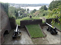 TQ7568 : View from Fort Amherst over the River Medway by Marathon