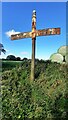 Cumberland County Council finger signpost on north side of road north of Orton Rigg