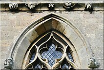 TF2340 : Swineshead, St. Mary's Church: Corbel table 2 and two head stops by Michael Garlick