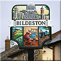 TL9949 : The new Bildeston village sign by Bob Mitchell