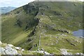SH6052 : Looking down at Bwlch Cwm Llan from the South Ridge path by Bill Harrison