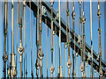 SH5571 : Menai Suspension Bridge - Detail of the Hangers by Oliver Mills