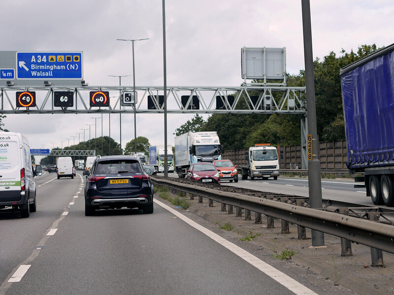 Northbound M6 near Great Barr © David Dixon cc-by-sa/2.0 :: Geograph ...