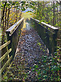 An overly engineered steel bridge over Potto Slack