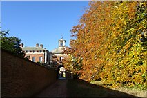 SE5158 : Autumn trees and clock tower at Beningbrough Hall by DS Pugh