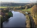 Infrastructure monitoring train beside the River Esk