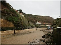 NZ7818 : Staithes  Beck  in  spate  after  heavy  rain by Martin Dawes