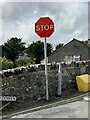 SH6266 : Stop sign at road junction, Bethesda by Meirion