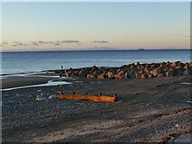 SD3142 : Groynes on Cleveleys beach by Stephen Craven