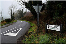 H4569 : Damaged road sign along Shanley Road by Kenneth  Allen