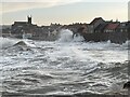 NT6879 : Huge Waves crash against Sea Wall at East Beach Dunbar by Jennifer Petrie