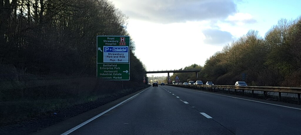 A5 westbound, approaching the A49... © Christopher Hilton cc-by-sa/2.0 ...