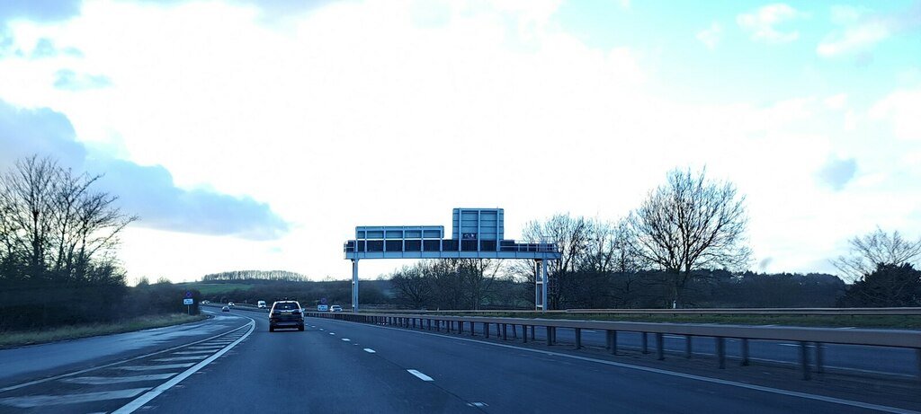 M54 westbound: end of the motorway at... © Christopher Hilton cc-by-sa ...