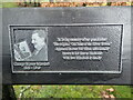 SU6348 : Memorial to Moore Marriott on the bench at Cliddesden Millennium Village Hall by Marathon