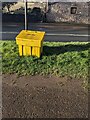 SO5512 : Yellow grit / salt box on grass, Staunton, Gloucestershire by Jaggery