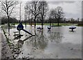 SK5601 : Flooded play area on the Aylestone Meadows by Mat Fascione