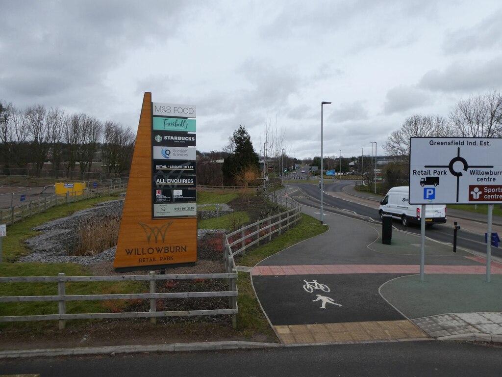 Access to Willowburn Retail Park,... © Russel Wills cc-by-sa/2.0 ...