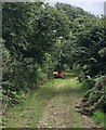  : Abandoned tracked vehicle on a footpath near Llanbedrog by Eirian Evans