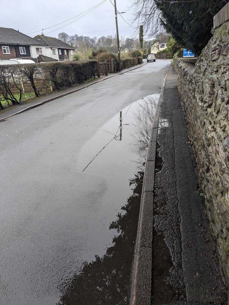 Reflections in a Station Road puddle,... © Jaggery cc-by-sa/2.0 ...