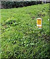 ST3089 : High pressure gas pipeline marker on grass, Crindau, Newport by Jaggery