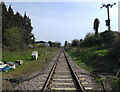 The Mid-Norfolk Railway seen from the Town Lane level crossing, Garvestone