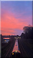 View from railway bridge leading towards St Mary