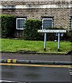 Glantorvaen Road name sign on grass in Pontypool town centre