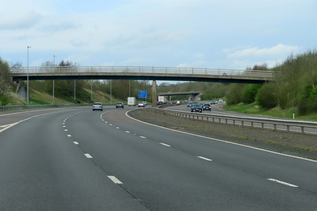 The M6 Toll runs under a farm access... © Steve Daniels cc-by-sa/2.0 ...