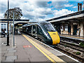 A train departing from Stroud