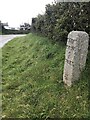 Old Milestone on Tubbon Hill, south of Stithians Showground