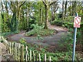 Hairpin bend in the access road to Blackbrook Reservoir