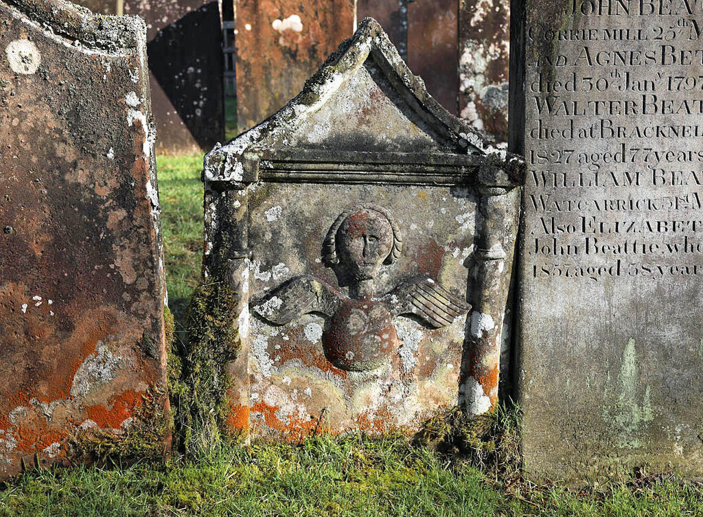 A symbolic gravestone at Westerkirk... © Walter Baxter cc-by-sa/2.0 ...