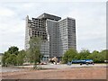 Demolition of the former tax office in Llanishen