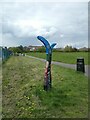 Sustrans milemarker, Newton, by Chester Millennium Greenway