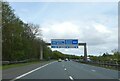 Motorway sign gantry over M53 in advance of J2