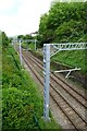 Electrification work on the line to Merthyr Tydfil