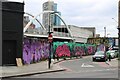 View of street art on a wall on Fairchild Street from Great Eastern Street