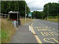 Bus stop and shelter on Llanidloes Road (A4811), Newtown