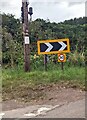 Signs alongside the B4350, Cwmbach, Powys