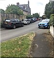 On-street parking, The Green, Glasbury, Powys